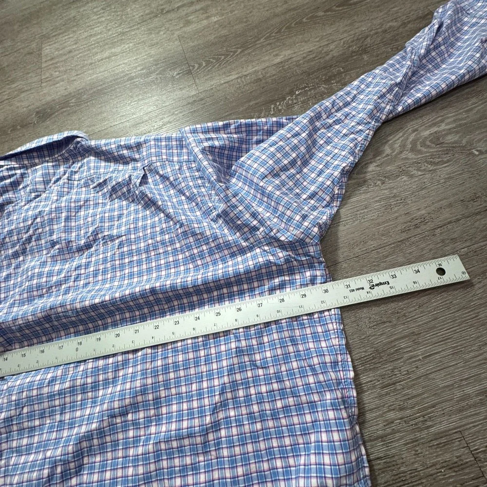 Polo Ralph Lauren Shirt Mens 2XLT Blue Plaid Pink Pony Stretch Cotton Preppy SEO